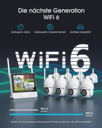ANRAN 3K Kültéri WiFi Kamerarendszer - 8CH 10.5" Monitoros NVR 4db 5MP PTZ Kamerával, Automatikus Követés, Személy/Jármű/Állat Érzékelés, 2T 2