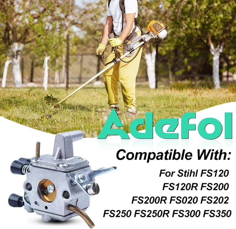 Adefol Karburátor Készlet Stihl FS120 FS200 FS020 FS202 FS300 FS350 Modellekhez - Tömítés, Légszűrő, Üzemanyagcső, Benzinszűrő, Gyújtógyerty
