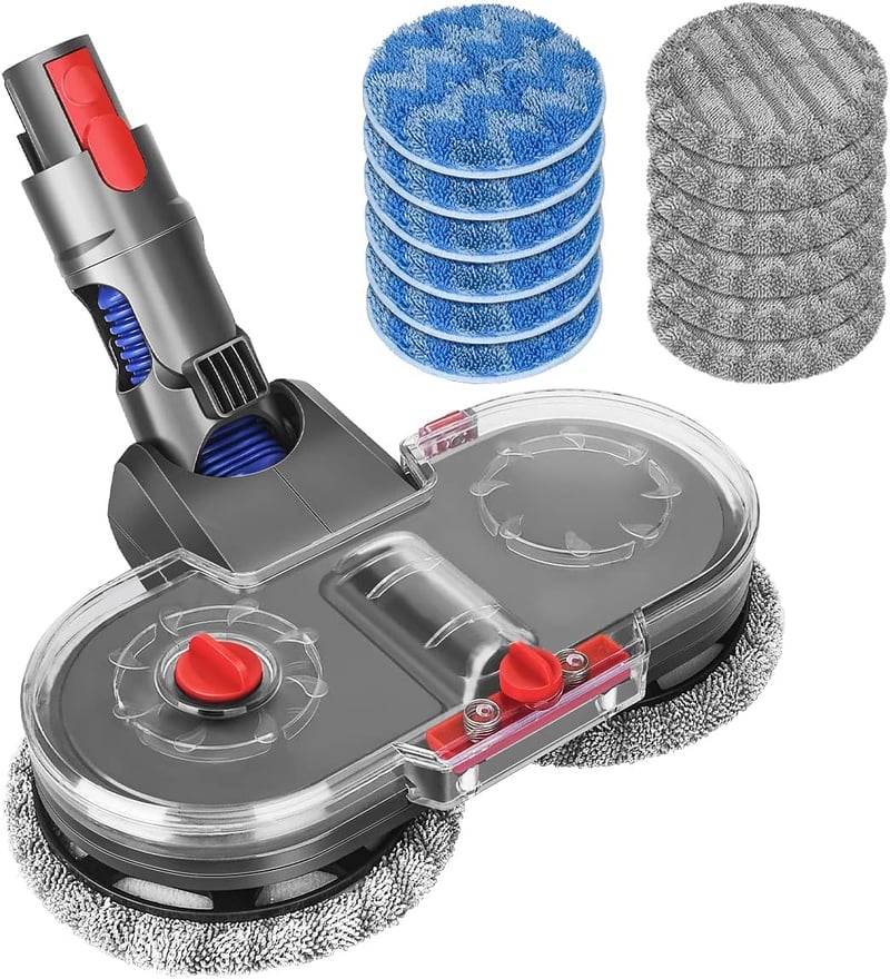DrRobor Elektromos Felmosó Adapter Dyson V15 V11 V10 V8 V7 Porszívókhoz - Víztartályos Feltét 12 Mosható Mopfejjel