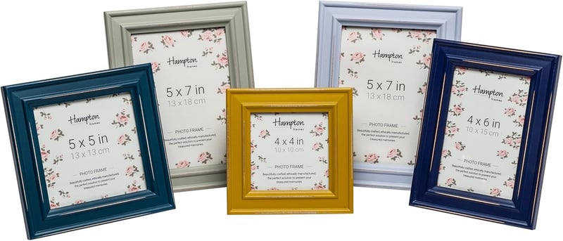 Hampton Frames Paloma 13x18 cm-es Sárga Vintage Képkeret - Koptatott Fa Hatású, Széles Peremű, Falra Szerelhető Shabby Chic Fotókeret