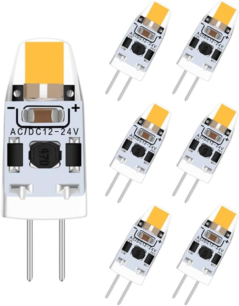 tkhetiana G4 LED izzó 2W meleg fehér 3000K 12-24V 6 darabos szett