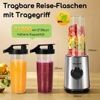Aigostar Turmixgép 1L Smoothie Készítő, 600ml Palackkal, 350W 3