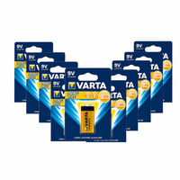 VARTA Longlife 4122 alkáli 9V-os E-Block elem csomag helyett részleges szett füstérzékelőhöz és nedvességmérőhöz — 9 db-os szett 2