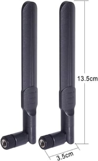 Bingfu 8dBi RP-SMA WiFi Antenna 2.4/5/5.8GHz + 15cm IPEX U.FL Kábel - Intel Fenvi HP Dell Mini PCI Express Hálózati Kártyákhoz - 2db 2