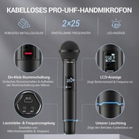 TONOR TW720 Bluetooth Vezeték Nélküli Mikrofon Szett - UHF Fém Újratölthető Mikrofonok (2db) 7-9 óra üzemidő 7