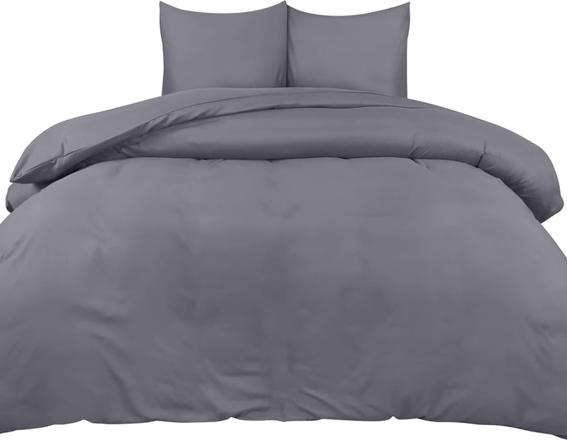 Utopia Bedding 3 részes szürke mikroszálas ágyneműhuzat garnitúra 155x220 cm