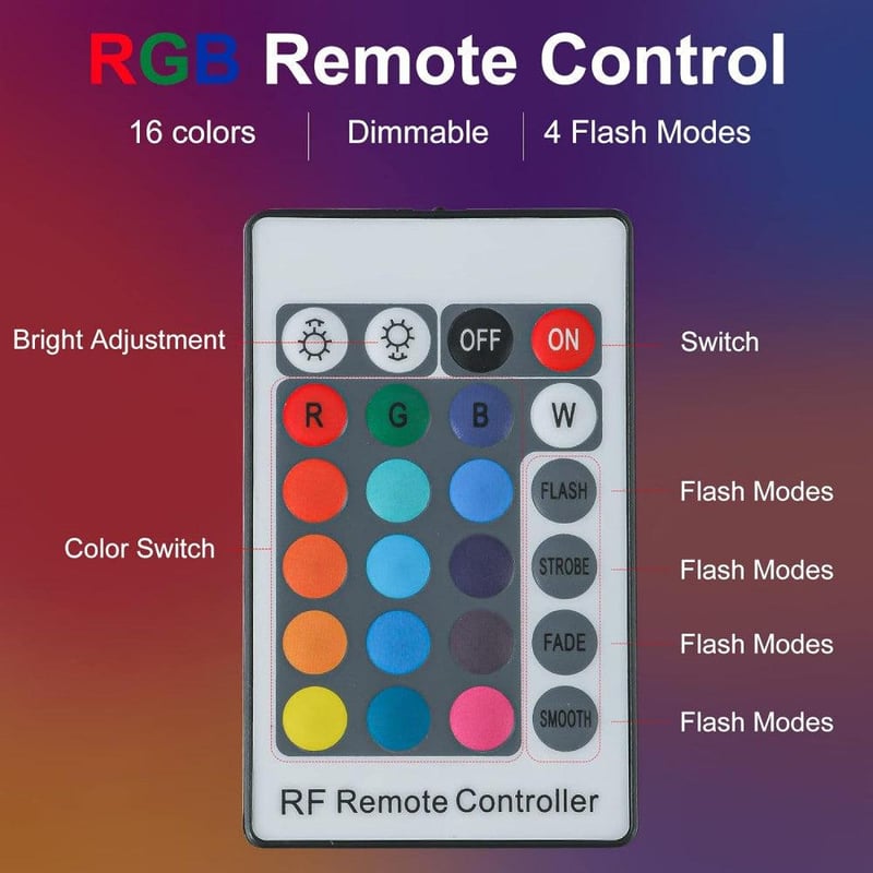 Távirányítós RGB Fali Lámpa 16 Színnel - Akkus, Mágneses