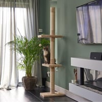 Runesol Mennyezetig Érő Macska Kaparófa, 245-288 cm, Állítható Magasságú, Bézs 5