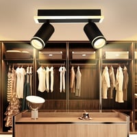 Újracsomagolt Modern Fekete LED Mennyezeti Lámpa 2xGU10 Meleg Fény 3