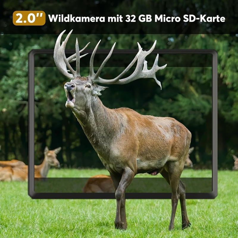 Wosports 4K 30MP Vadkamera Éjjellátó, Mozgásérzékelős, IP66 Vízálló