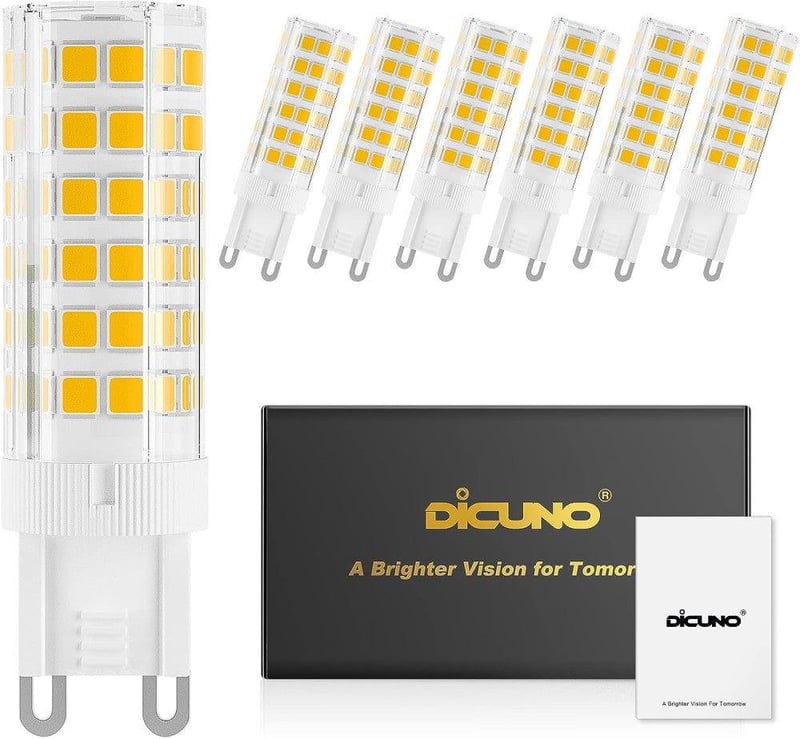 DiCUNO G9 LED izzó, 6db, 450lm, meleg fehér, energiatakarékos