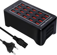 20 portos 100W-os USB töltőállomás Samsung, iPhone, Google, Xiaomi készülékekhez 1