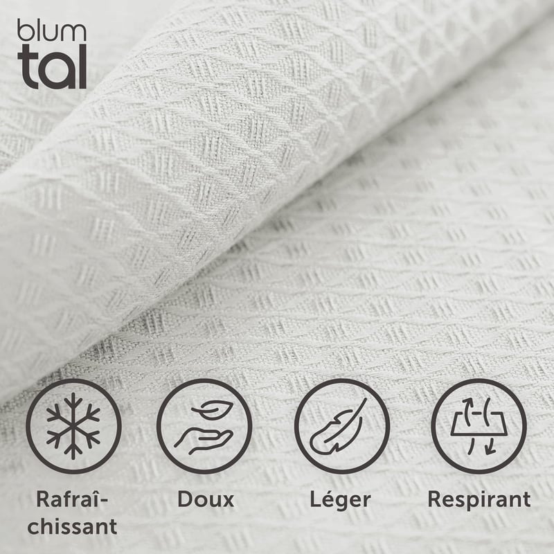 Blumtal Bambuszrost Hűsítő Takaró 150x200cm - Oeko-TEX Tanúsított Légáteresztő Nyári Pléd - Szürke Ágytakaró Kanapéra
