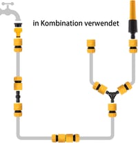 YUNSTK 8 részes kerti locsolótömlő csatlakozó készlet - 1/2" dupla csatlakozó, Y-elosztó, 2 az 1-ben adapter, víztömlő illesztő 2