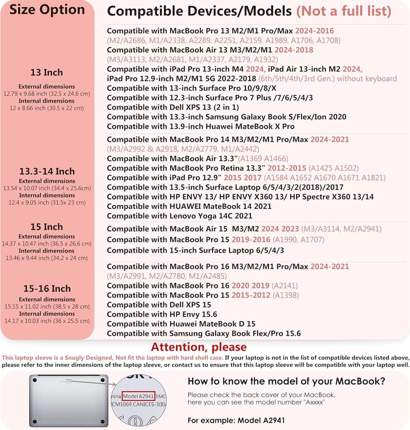 MacBook Pro 14" és Surface Laptop 5 védőtok - HYZUO rózsaszín laptop táska 13-14" készülékekhez