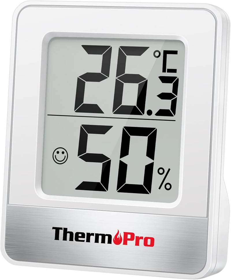 ThermoPro TP49 Digitális Mini Termo-Higrométer - Beltéri Hőmérséklet és Páratartalom Mérő Szobai Klímajelzővel, Fehér