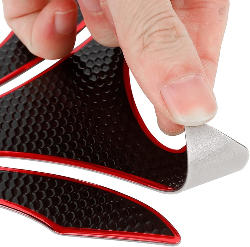 F FIERCE CYCLE Piros 3D PVC Motorkerékpár Tank Pad - Vízálló Üzemanyagtartály Védő Matrica - Univerzális Robogókhoz, Crossmotorokhoz