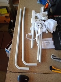 Asalvo 2 u 1 zaštitna ogradica za krevet za djecu 150x125 cm, bijela — s mrljama i savijenim elementom (stanje: vidi 2. sliku) 4