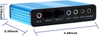 LEAGY 6 csatornás külső USB hangkártya, 5.1 surround, kék 5