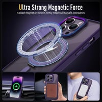 iPhone 14 Pro Max MagSafe-kompatibilis átlátszó tok lila mágneses állvánnyal 2