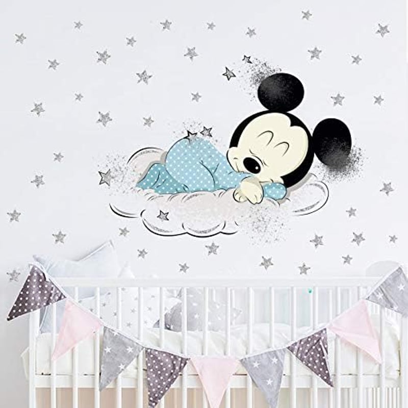 Kibi XXL Mickey és Minnie egér falmatrica gyerekszobába - 2 darabos készlet