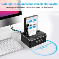 RSHTECH USB 3.0 Alumínium HDD/SSD Dokkoló - 2 Férőhelyes, Klónozó, 2x16TB 4