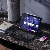 Samsung Galaxy Tab A9 Plus 11" háttérvilágítós billentyűzetes tok, érintőpaddal - spanyol kiosztás 7