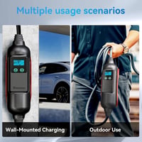 Youwoauto 11KW 3-fázisú Hordozható Wallbox Töltőállomás - Type 2 Töltőkábel CEE Csatlakozóval, Állítható Töltőteljesítmény, Applikációs Vezé 8