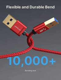 JSAUX USB 3.0 hosszabbító kábel szett, 1m és 2m, fonott nylon, 2db 6
