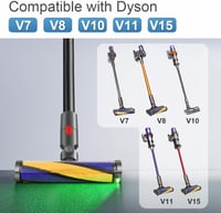 DrRobor Elektromos Puha Görgős Padlófej LED Világítással Dyson V7 V8 V10 V11 V15 Porszívókhoz - Kemény Padlófelületek Hatékony Tisztításához 2