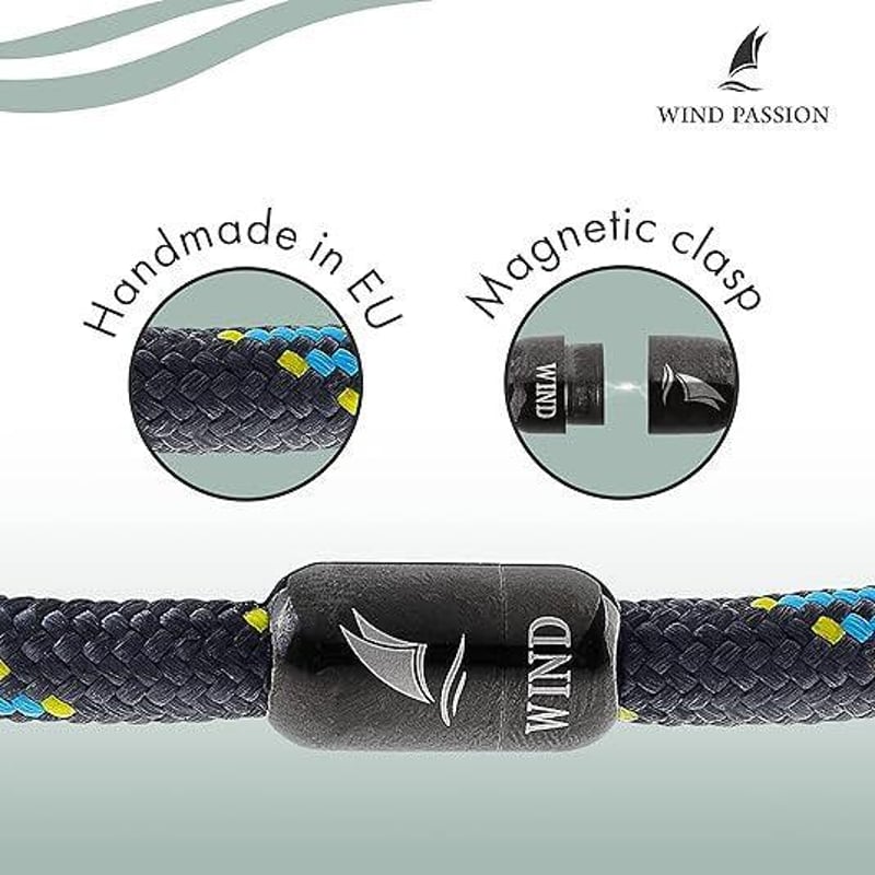 Wind Passion mágneses paracord karkötő férfiaknak és nőknek, tengerész stílusban