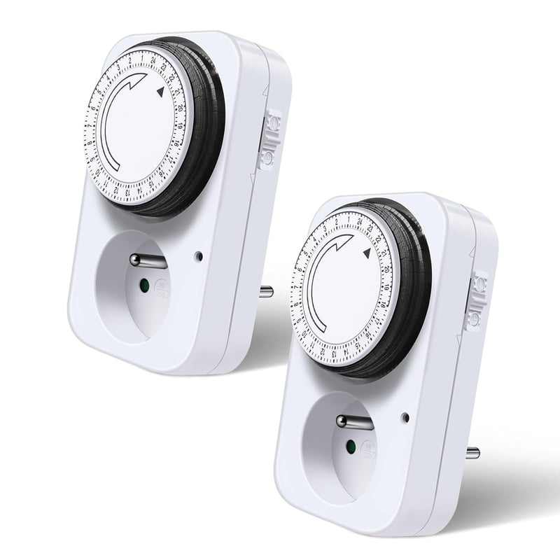 Extrastar MecaProg 3500W Elektromos Időzítő - 15 Perces Programozható Mechanikus Kapcsolóóra Beltéri Használatra, Fehér