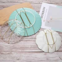 Hotop 12 db Láthatatlan Tányértartó - Rozsdamentes Acél Fali Akasztó Szett Dekorációs Tányérokhoz, 15/20/25 cm Méretben, Arany, Védőpárnázás 6