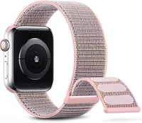Apple Watch 44/45mm Rózsaszín Légáteresztő Nylon Sportszíj 1