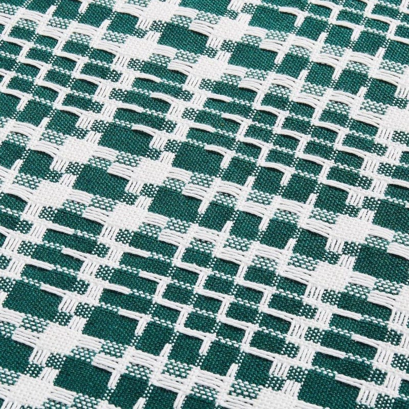 Boho türkiz kockás párnahuzat szett 50x50 cm, rejtett cipzárral, 2 db