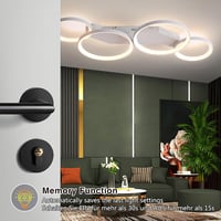 SEATAIN 80 cm-es Távirányítós LED Mennyezeti Lámpa - Fehér 4 Gyűrűs Modern Dizájn, Szabályozható Fényerő, 3000-6000K, Éjszakai Fény Funkcióv 3