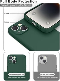 iPhone 14 Szilikon Tok Mikroszálas Béléssel, 2db-os Szett Fekete-Zöld 4