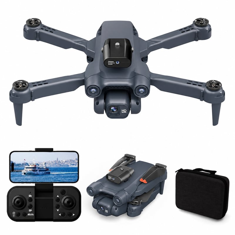 Dron FAKJANK F407 so 4K duálnou kamerou, 360° vyhýbanie sa prekážkam, WiFi FPV — chybný, na náhradné diely: Poškodené rotory (stav: pozri 2. obrázok)
