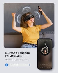 RENPHO Eyeris 1 Szemmaszírozó Készülék Melegítéssel - Bluetooth Zenével, Távirányítóval, Migrén Enyhítésre, Szemfáradtság és Száraz Szem Ell 12
