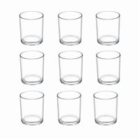 ASOENTIWOX Set prozirnih staklenih svijećnjaka, 9 komada - Ø 4,5 cm x V 6 cm, staklene čašice za svijeće za blagdansku dekoraciju stola 1