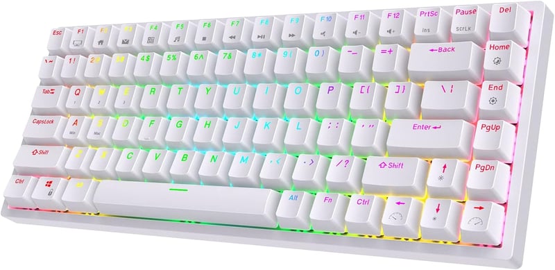 RK ROYAL KLUDGE RK84 75% RGB Fehér Mechanikus Gamer Billentyűzet - Vezeték Nélküli Bluetooth/2.4GHz 