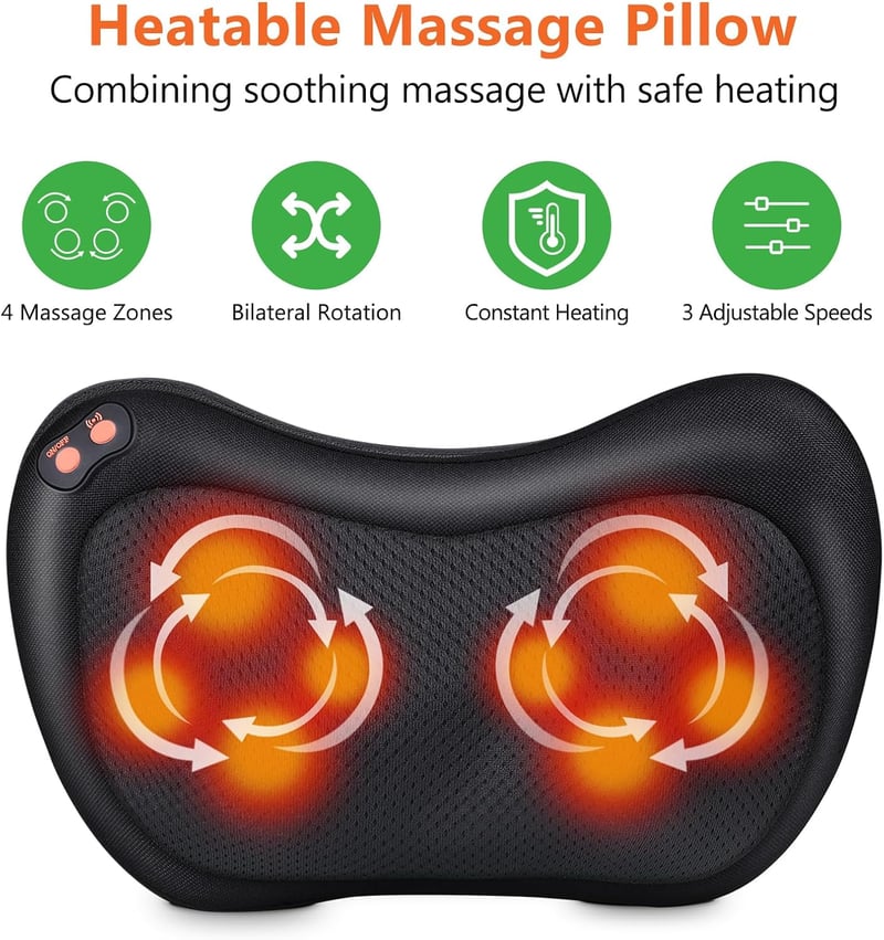 Brelley Nyak és Hátmasszírozó Shiatsu Melegítéssel Vállmasszázs Háti Fájdalomcsillapítás