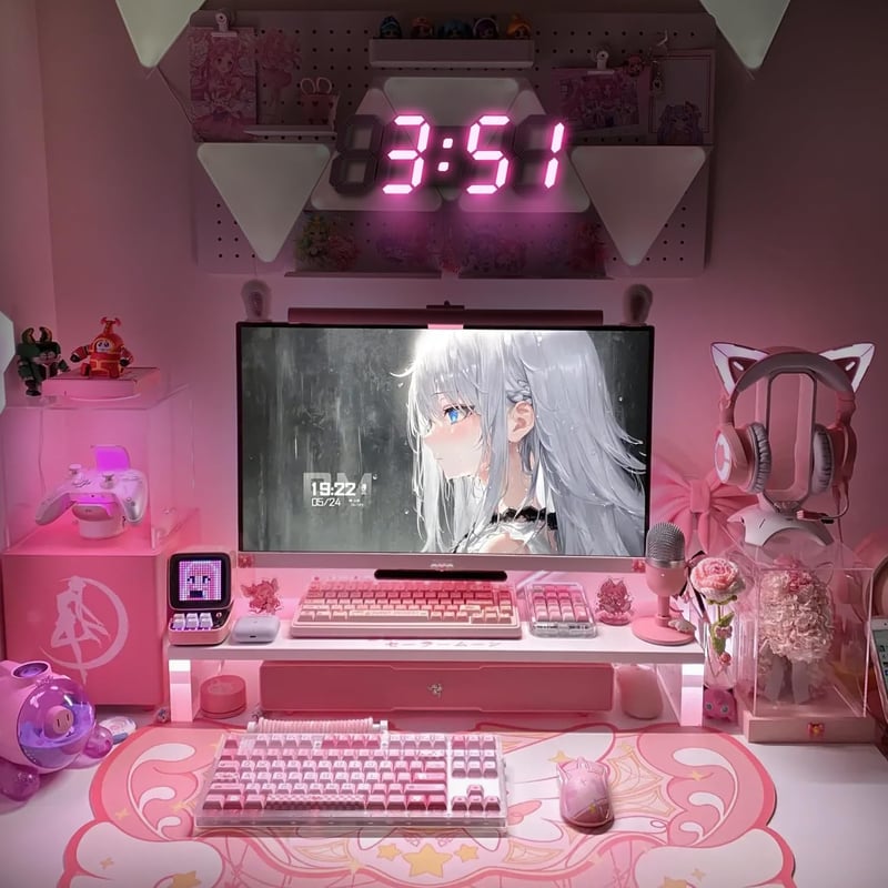 COVERY 3D LED digitális falióra 25,4 cm-es számokkal, éjjeli fénnyel, lányoknak