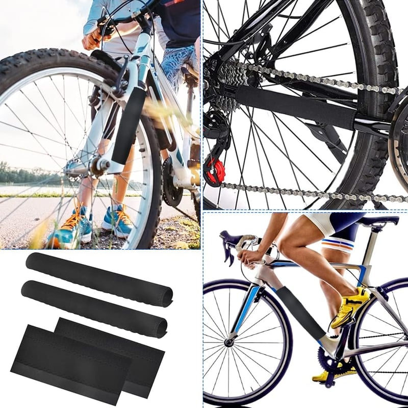 BUENTYA Univerzális Kerékpár Láncvédő Szett - 4 db Fekete, E-Bike Kompatibilis (22x10,5 cm)