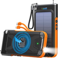 BLAVOR 20000 mAh-s Napelemes Powerbank 4in1 Vezeték Nélküli Töltéssel és FM Rádióval 1