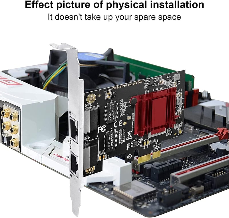 Intel 82575 Dual-Port PCIe Gigabit Hálózati Kártya, PXE Támogatással, Alacsony Profilú