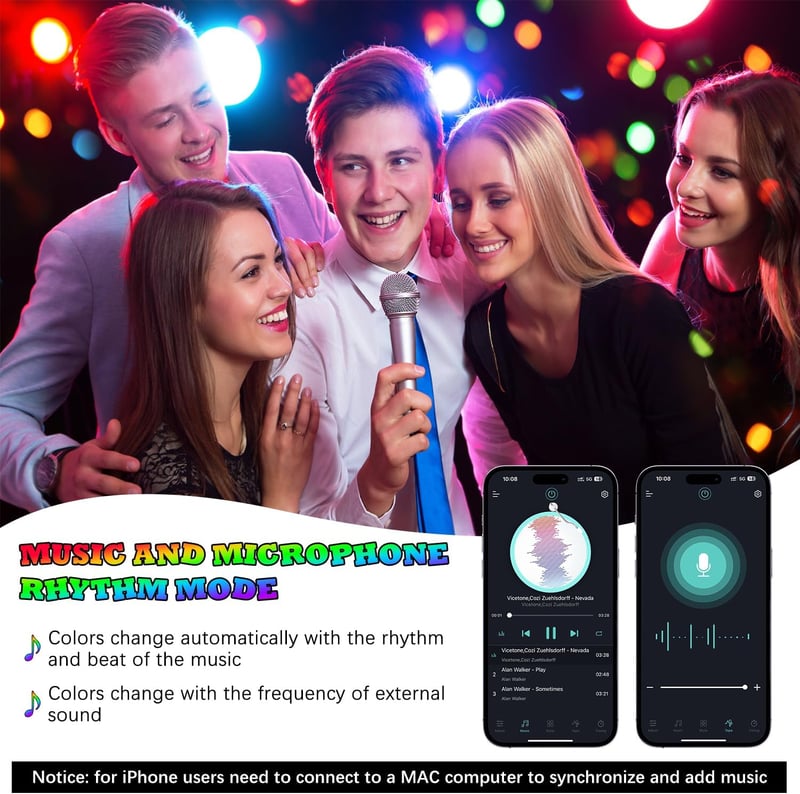 VAYALT RGB LED Reflektor Szett, 2db 48W Bluetooth Vezérelhető Fényár, IP66 Vízálló, Színváltós Partyfény DJ, Diszkó, Kert Világításhoz (Mele