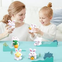 KyeeaDIY Tündérkert Mini Nyuszi Figurák - 6 db-os Kerti Dekoráció Szett 3