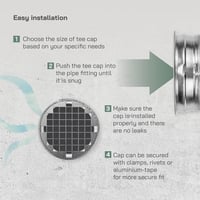 Vent Systems 100 mm Kerek Horganyzott Acél Szellőzőcső Fedél Alumínium Hálóval - Csővég Sapka Szárítóhoz, Fűtéshez, Légkondicionálóhoz - Kül 4