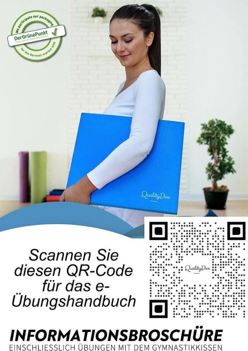 Quality Den Egyensúlyozó Párna - Csúszásmentes TPE Hab, 40x34x5 cm, Kék - Stabilitás és Koordináció Fejlesztő Edzőpárna, 150 kg Teherbírás